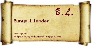 Bunya Liander névjegykártya
